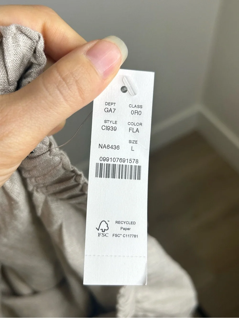 NWT J. Crew 100% Linen Soleil Drawstring Straight Leg Pant in Flax